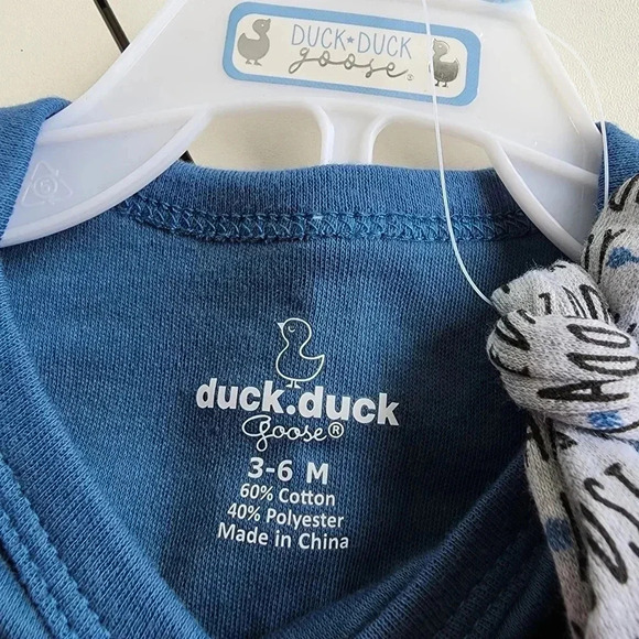 NWT JUST LIKE DADDY Duck Goose Baby Boys 3-Pack Bodysuit Pants Hat Blue 3-6 Mos - Picture 9 of 10